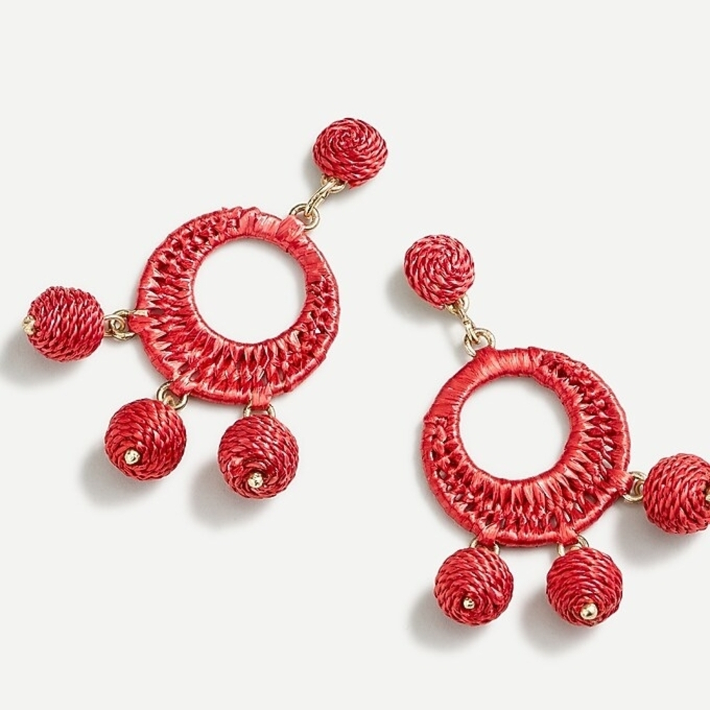 NWT JCrew Vibrant Raffia-Wrapped Earrings
